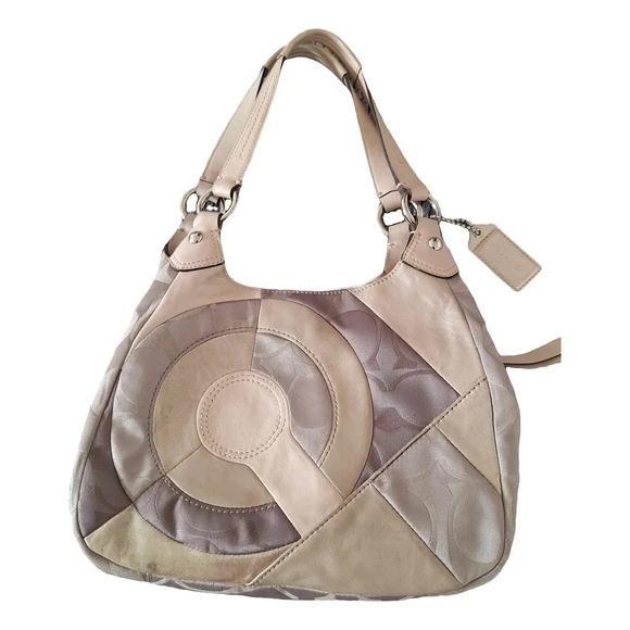 Coach Handbags - NWT Rare Coach Tan & Pink Mia Maggie Taupe Multi Patchwork Leather Hobo